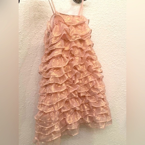 NWOT Baby Gap Toddler Party Pink Iridescent, Ruffle Dress With Matching Bottoms, - Picture 5 of 13